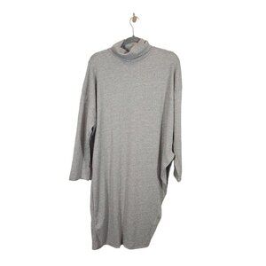 Rouge Collection‎ Womens Plus Cowl Neck Asymmetrical Hem Tunic in Gray - Size 4X